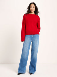 Pull oversize col rond LANIUS, rouge, vue 3