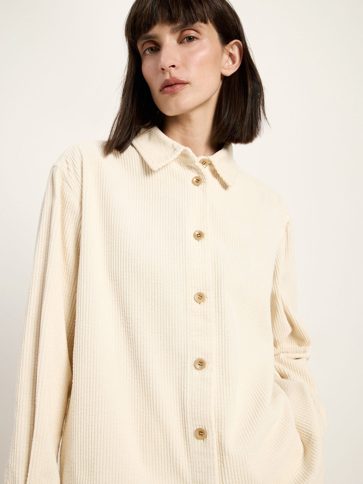 Chemise en velours côtelé LANIUS, crème, vue 3