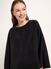 Blouse manches 3/4 en cupro LANIUS, noir, vue 4