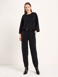 Blouse manches 3/4 en cupro LANIUS, noir, vue 2