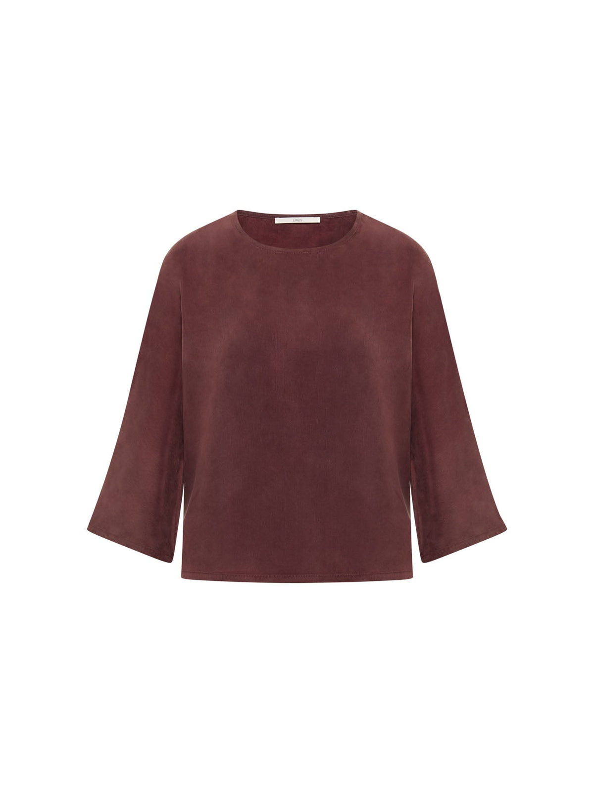 Blouse manches 3/4 en cupro LANIUS, chocolat