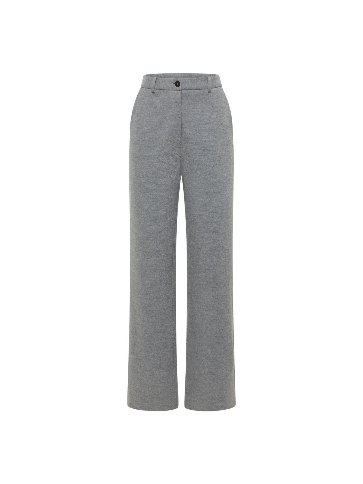 Pantalon Marlene en flanelle de laine LANIUS, gris chiné