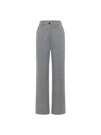 Pantalon Marlene en flanelle de laine LANIUS, gris chiné