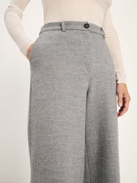 Pantalon Marlene en flanelle de laine LANIUS, gris chiné, vue 4