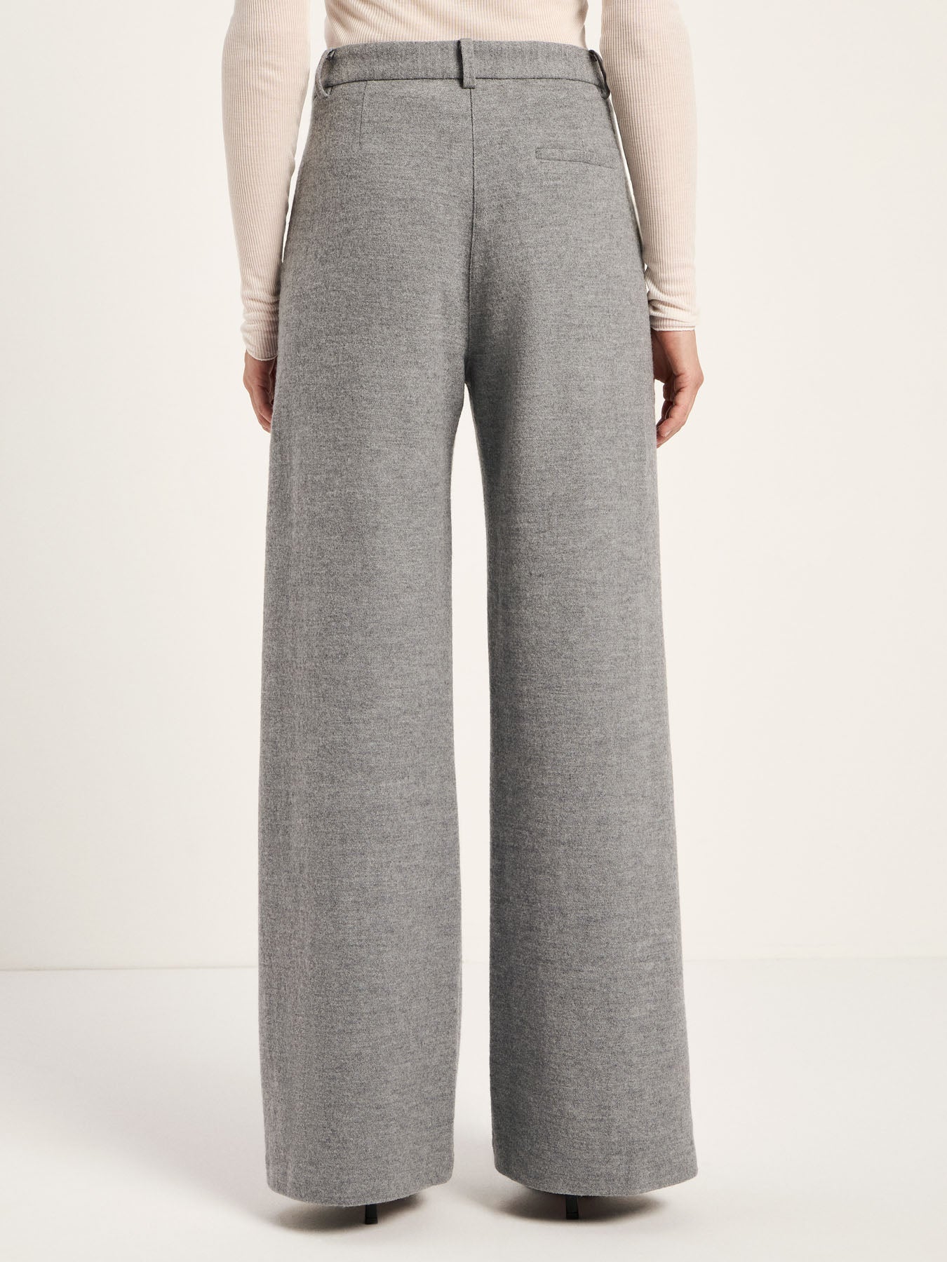 Pantalon Marlene en flanelle de laine LANIUS, gris chiné, vue 5