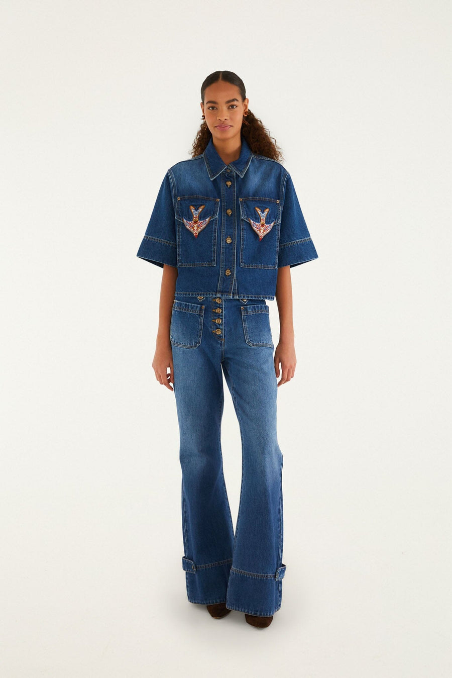 FARM Rio Jean flare « Porcelain Birds »