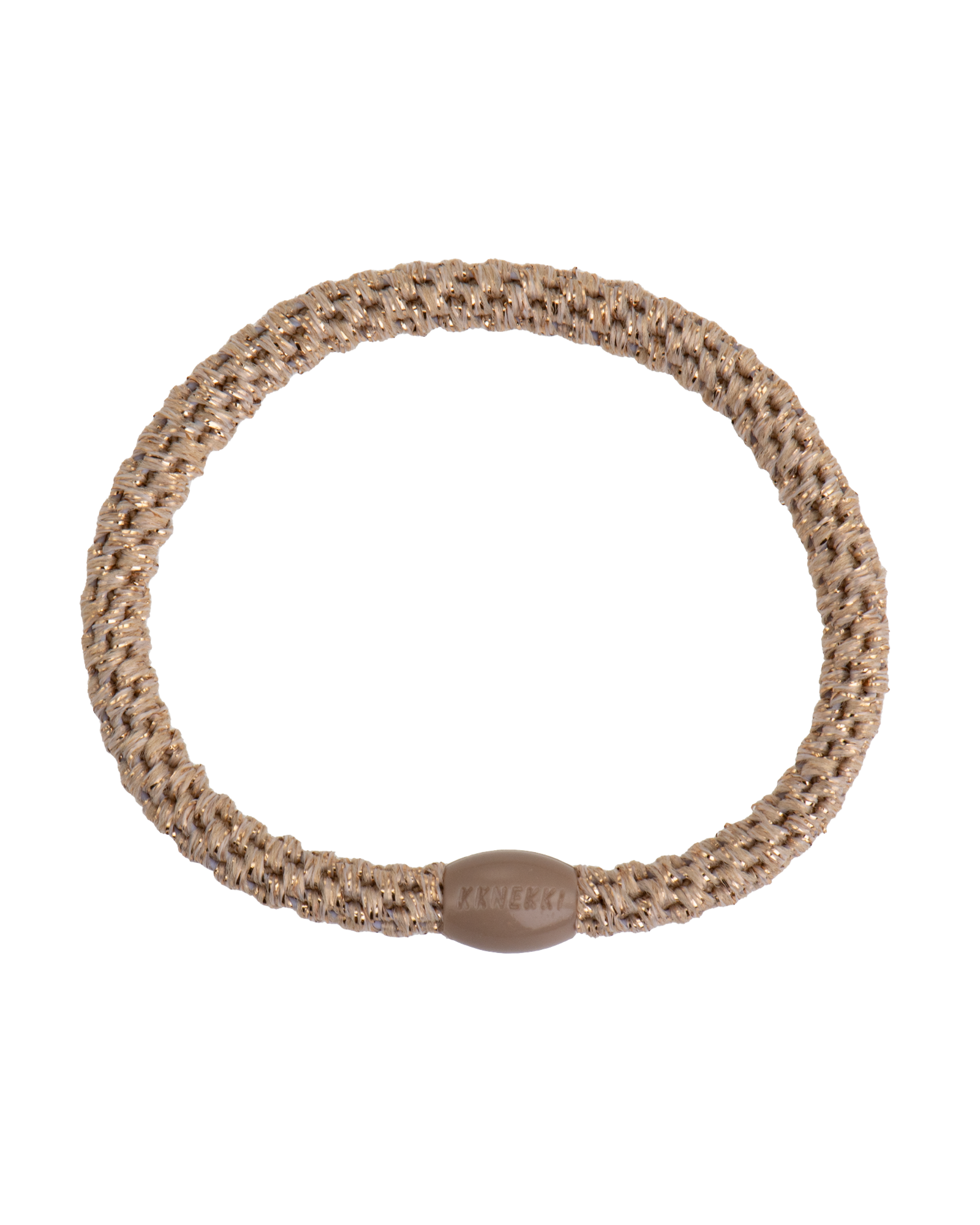 Élastique à cheveux Kknekki Slim Beige Pailleté, vue de face