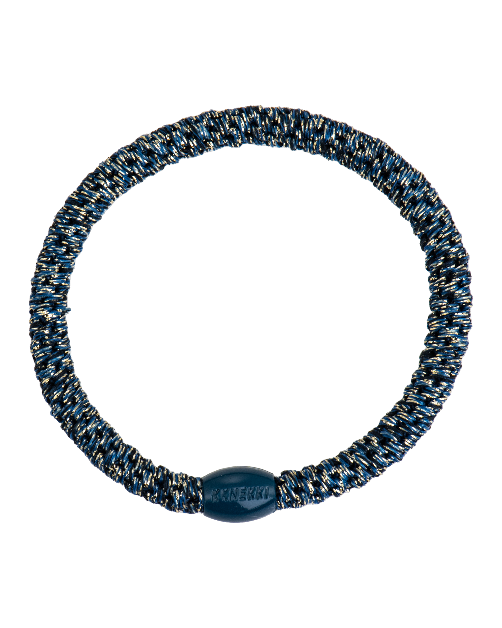 Élastique à cheveux Kknekki Slim Bleu Marine Pailleté, vue de face