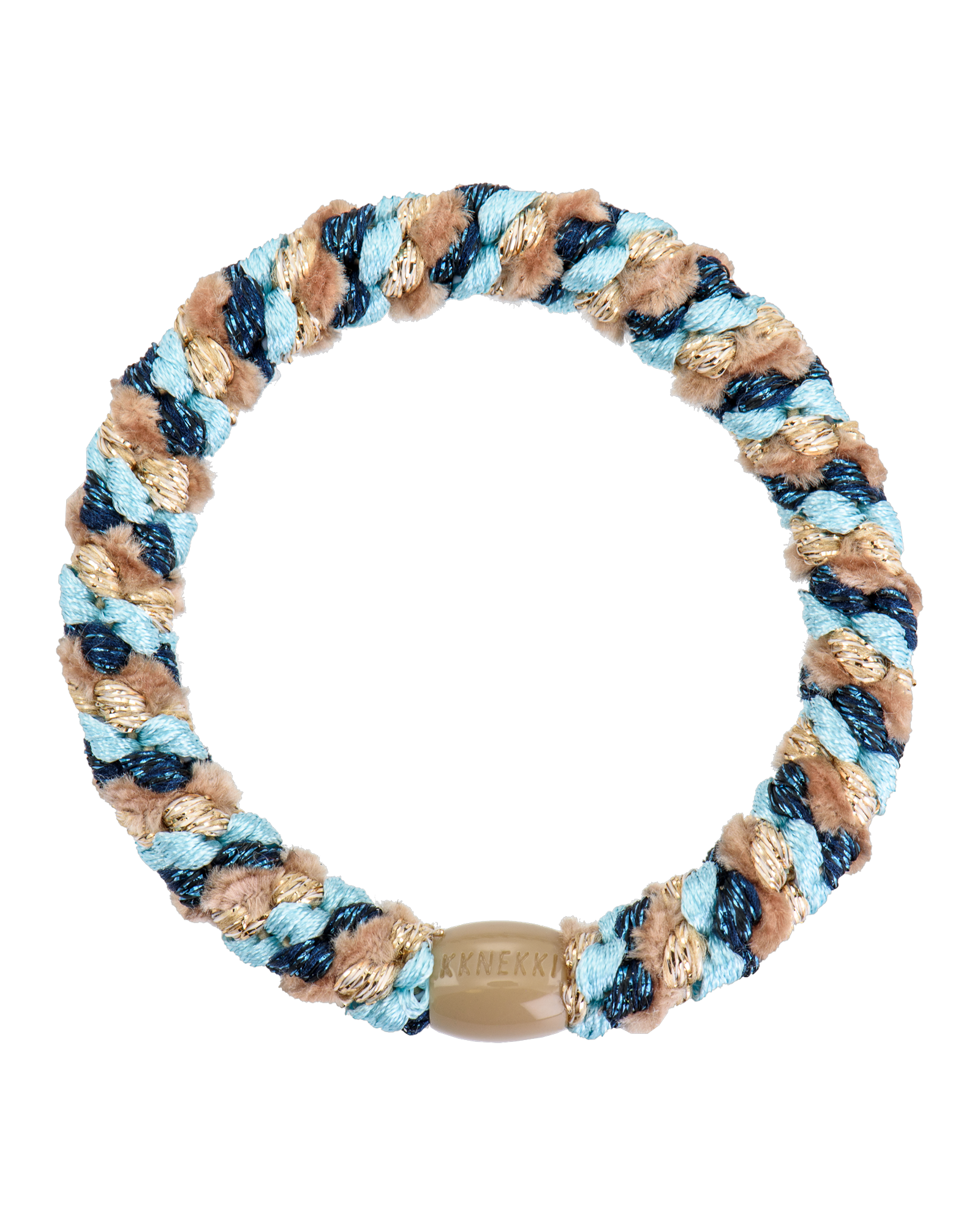 Élastique à cheveux Kknekki Original Mix Bleu Clair & Beige, vue de face