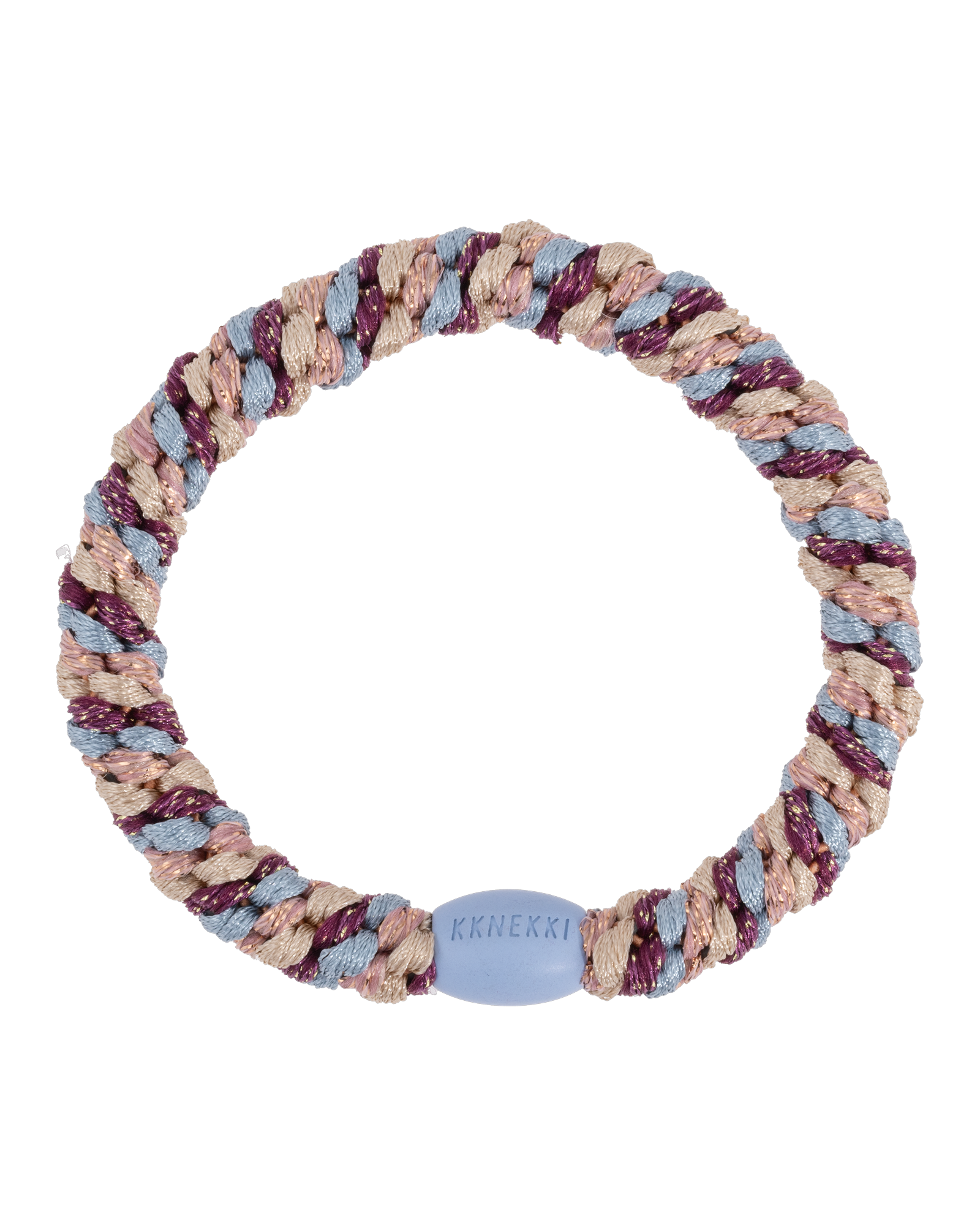 Élastique à cheveux Kknekki Original Mix Bleu Clair & Raisin Pailleté, vue de face