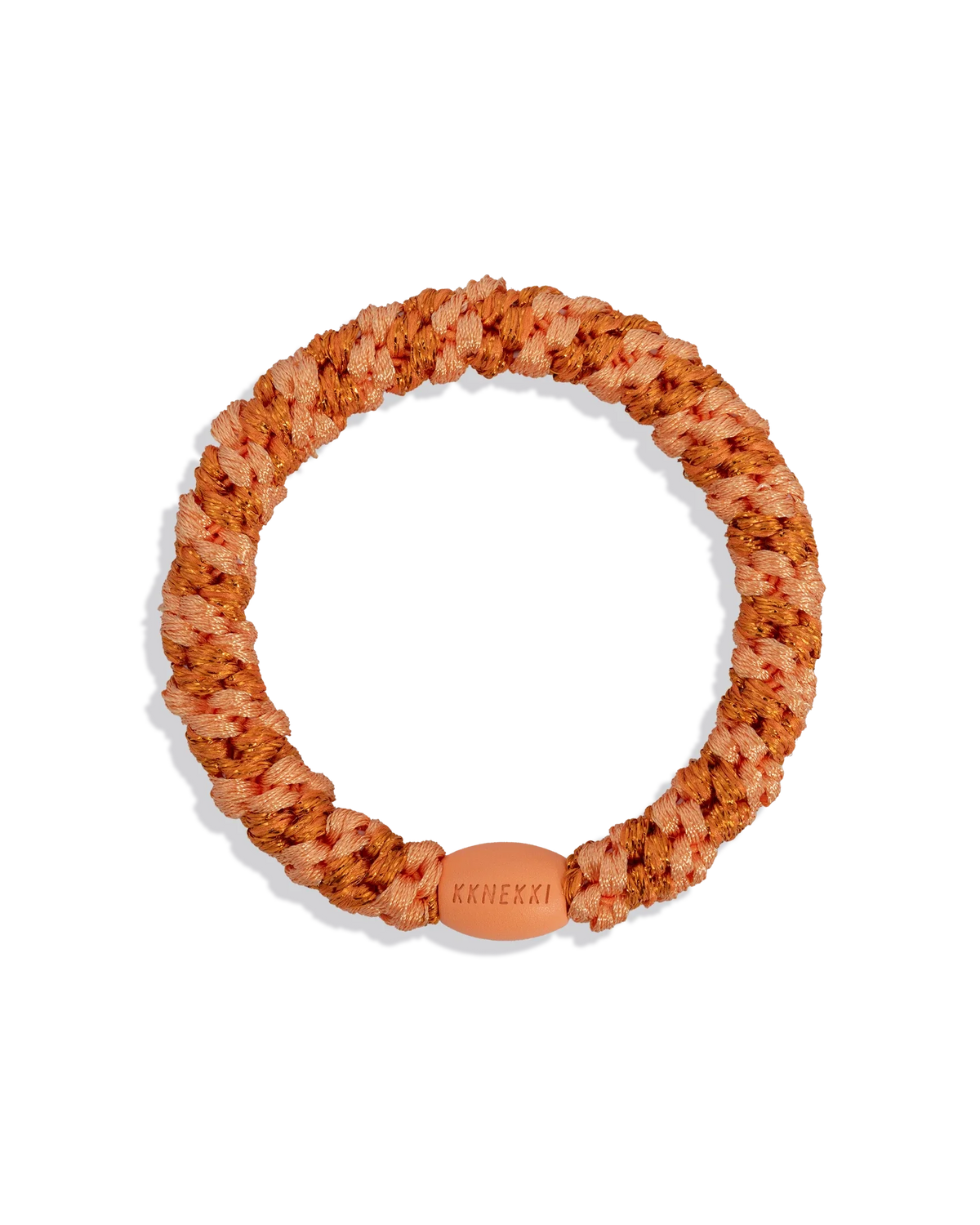 Élastique à cheveux Kknekki Original Rayé Orange Délavé Pailleté, vue de face