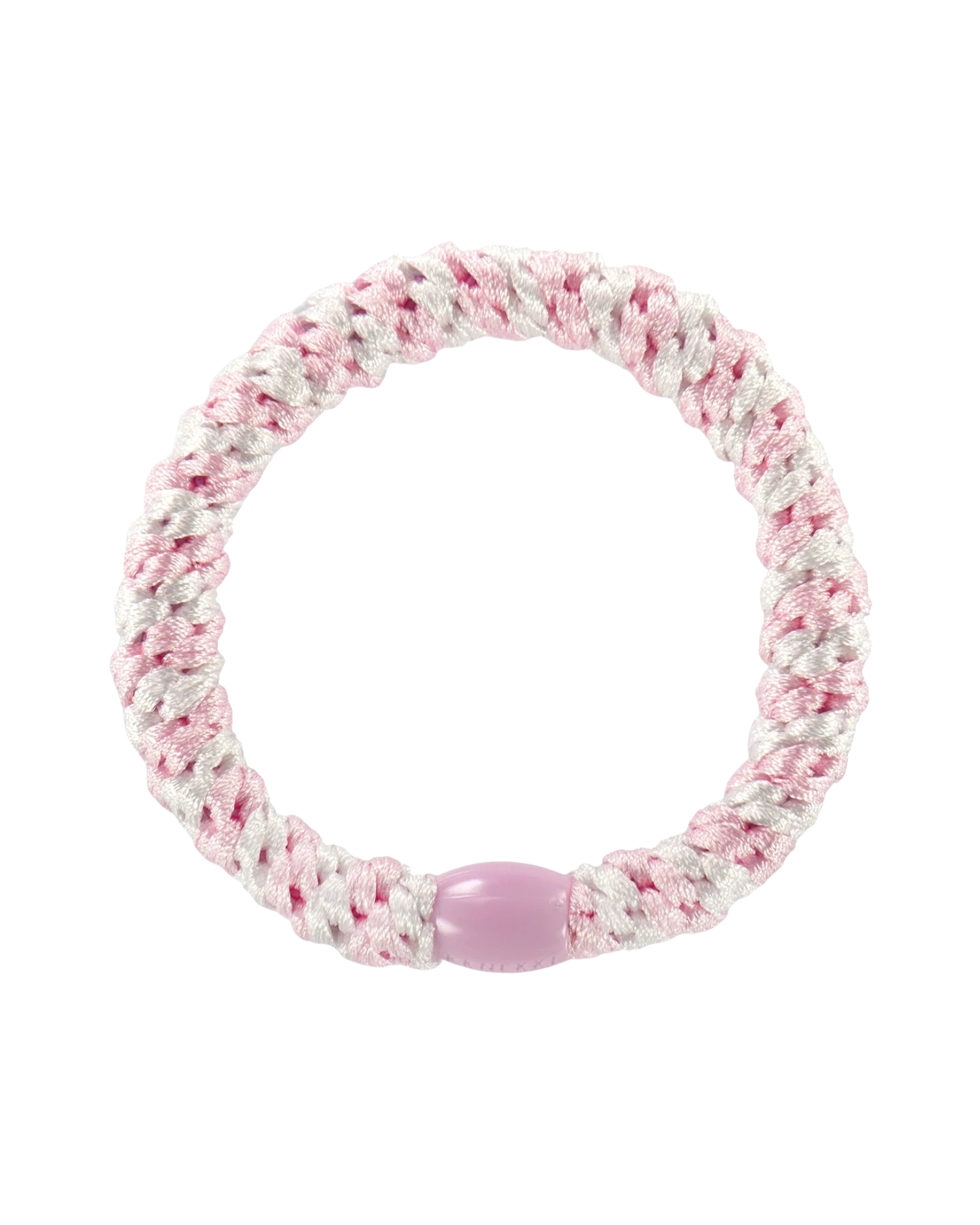 Élastique à cheveux Kknekki Original Rose Pâle & Blanc, vue de face