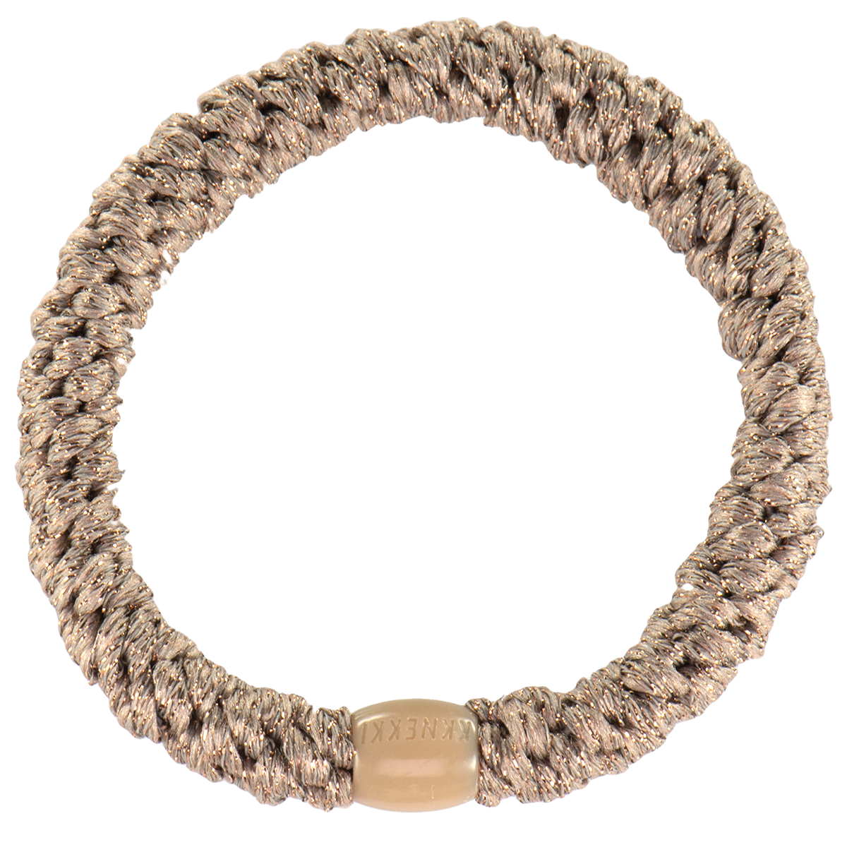 Élastique à cheveux KKNEKKI Taupe Pailleté, modèle Original – vue de face