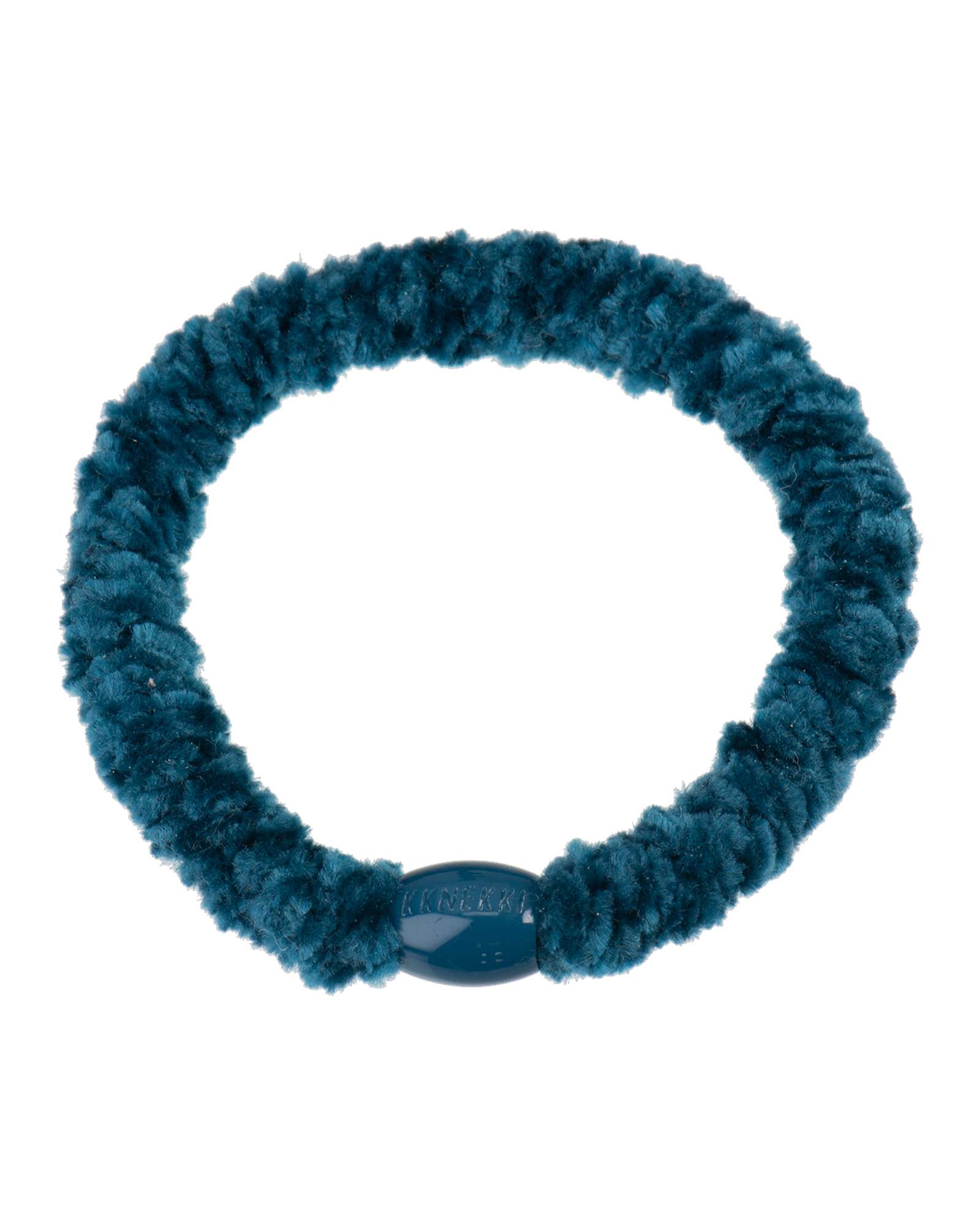 Élastique à cheveux Kknekki Original Velours Bleu Pétrole, vue de face