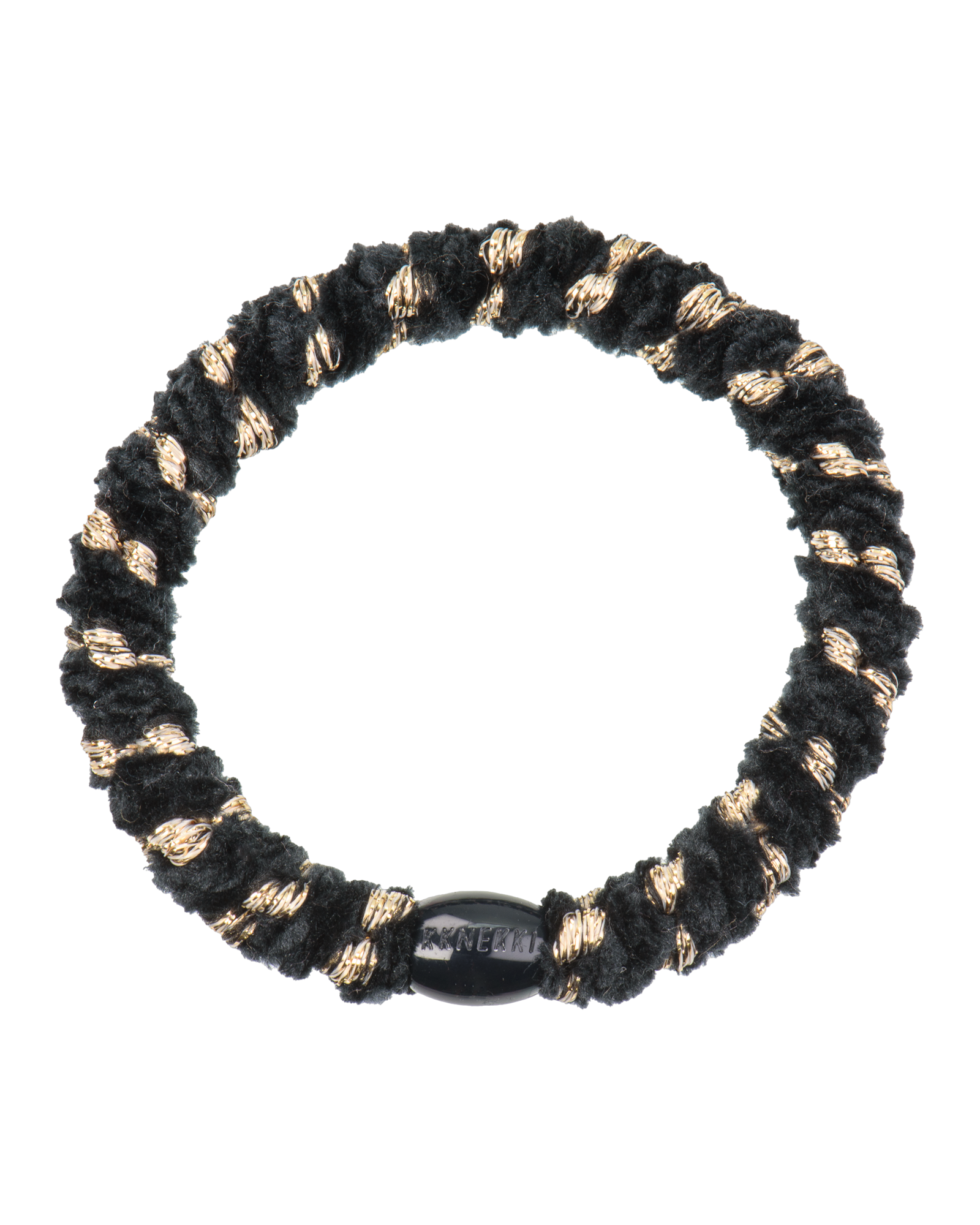 Élastique à cheveux Kknekki Original Velours Rayé Noir, vue de face