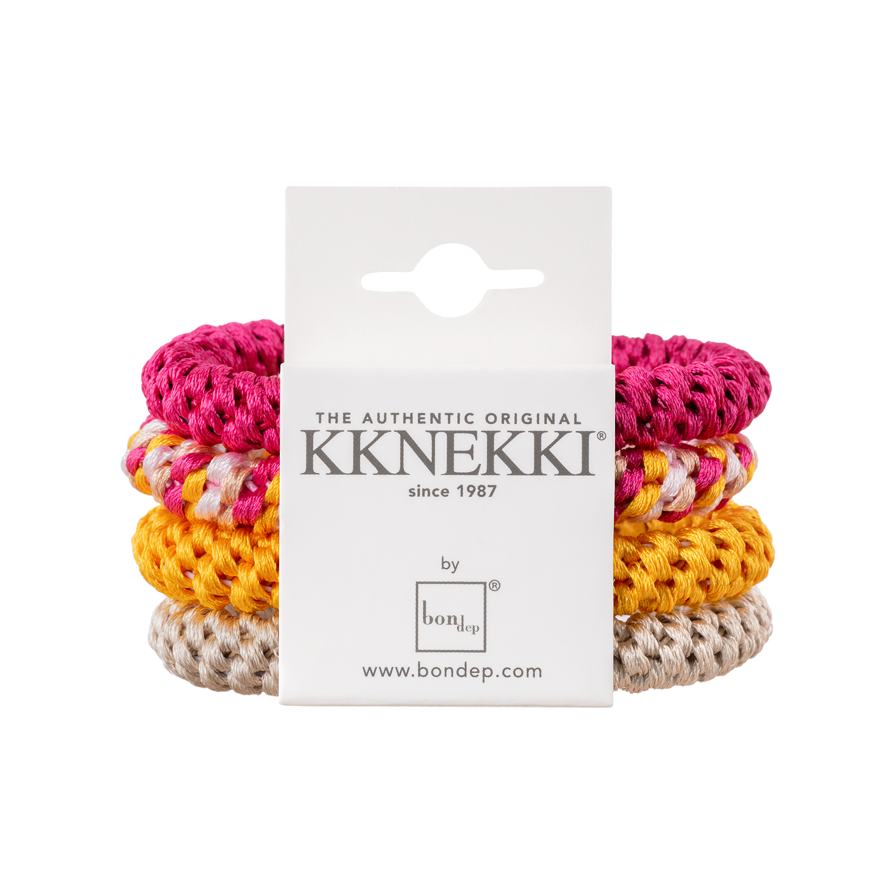 Lot de 4 élastiques à cheveux KKNEKKI, assortiment N°1, modèle Original – packaging