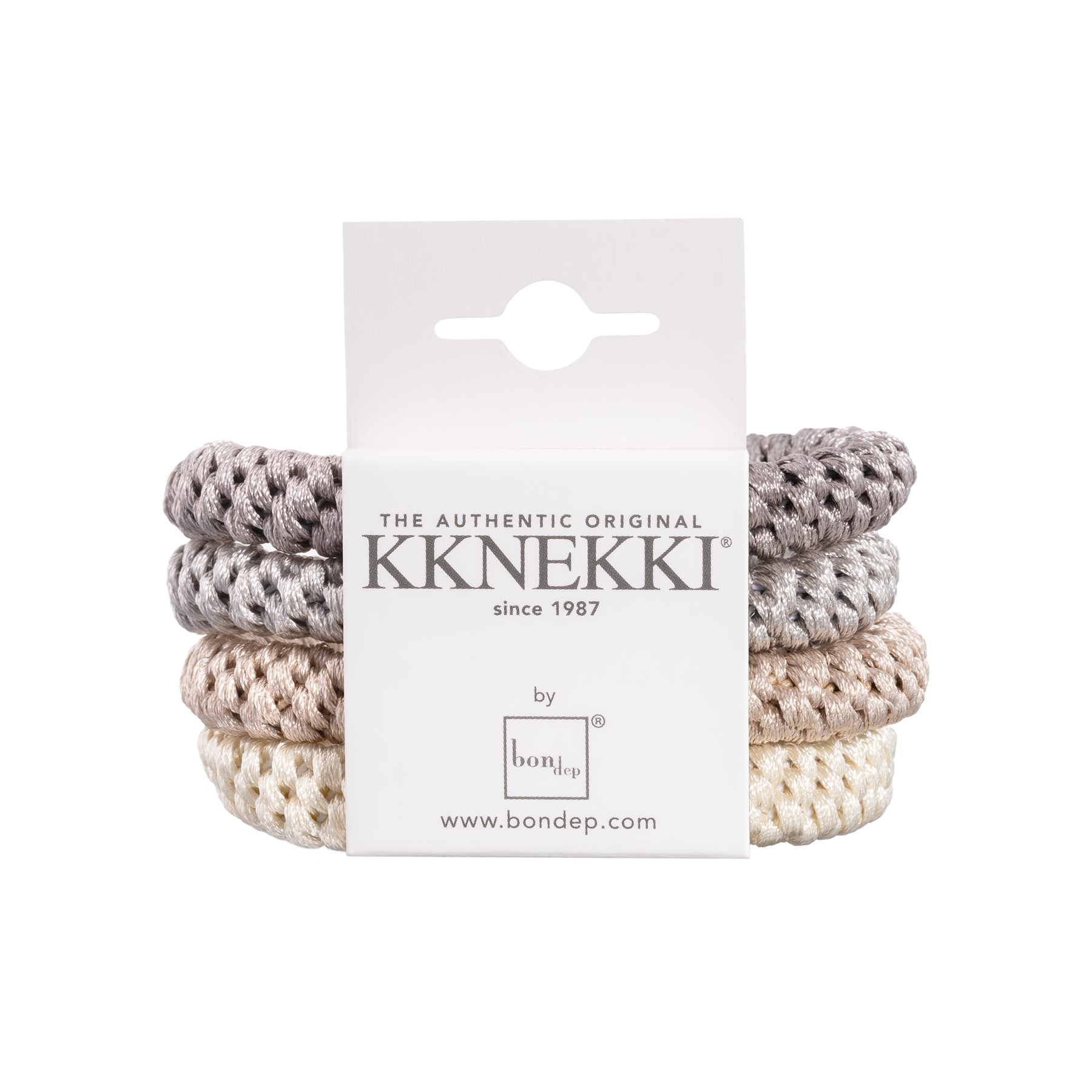 Lot de 4 élastiques à cheveux KKNEKKI, assortiment N°52, modèle Original – packaging