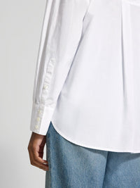 Chemise oversize coton bio LANIUS Blanc – détail du poignet