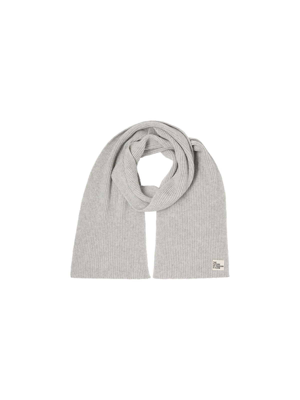 Écharpe côtelée LANIUS Gris chiné – à plat, nouée