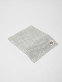Écharpe côtelée laine et coton bio LANIUS Gris chiné – pliée
