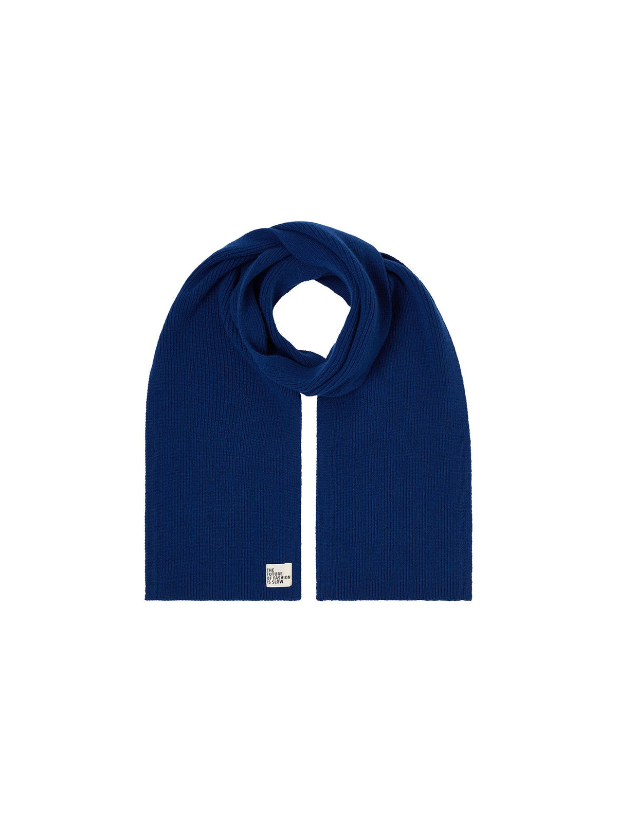 Écharpe laine et cachemire LANIUS Bleu foncé – à plat, nouée