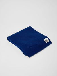 Écharpe laine vierge et cachemire LANIUS Bleu foncé – pliée