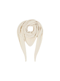 Écharpe triangle LANIUS Blanc cassé – à plat, nouée
