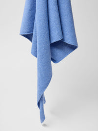 Écharpe triangle laine et coton bio LANIUS Bleu clair chiné – tombé de la maille