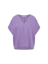 Haut drapé col V TENCEL LANIUS Lavande – vue de profil