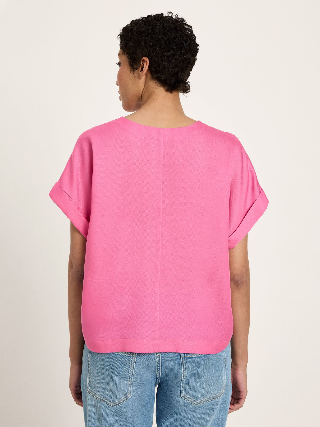 Haut drapé col V TENCEL LANIUS Rose Orchidée – vue à plat