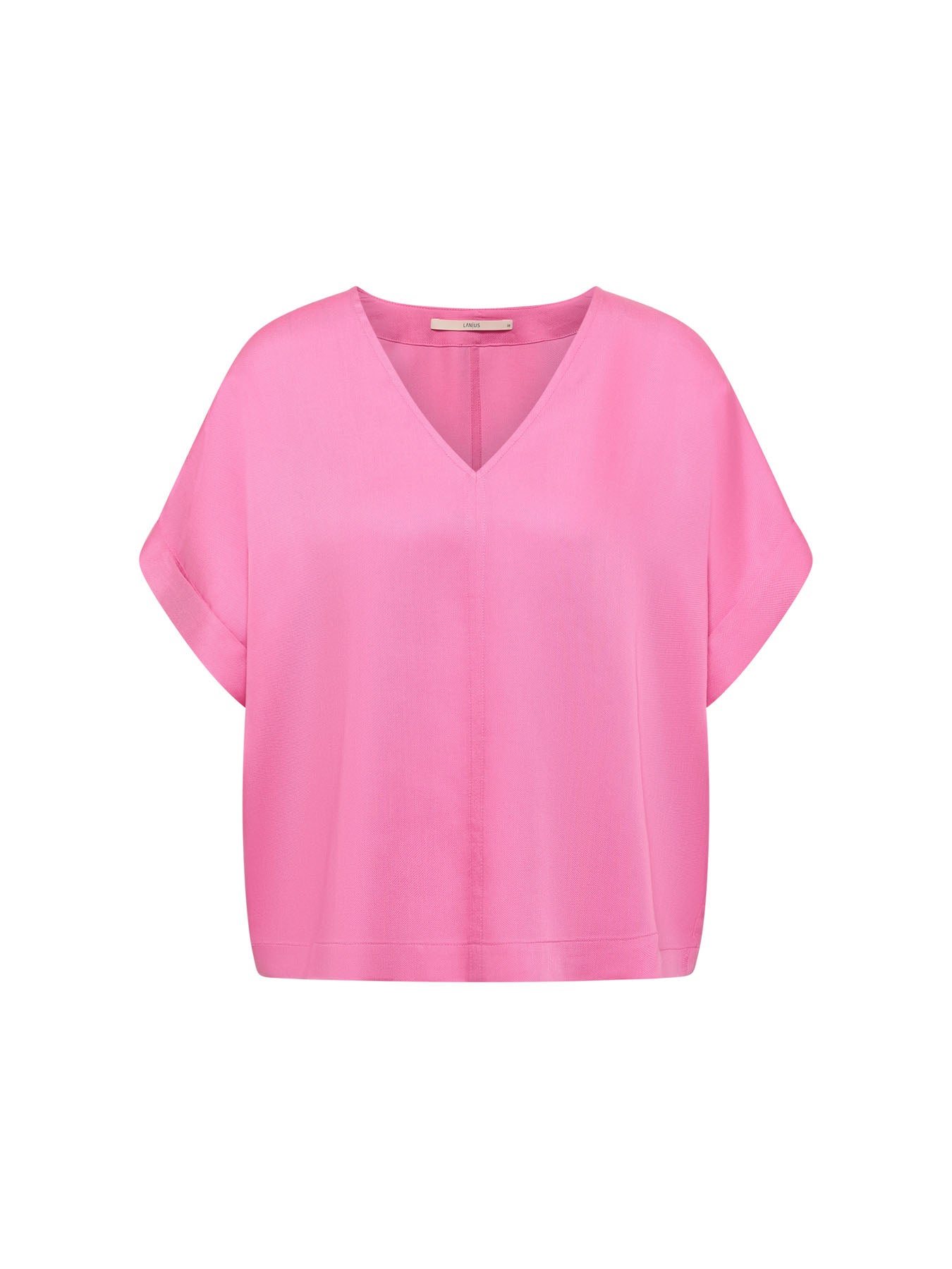 Haut drapé col V TENCEL LANIUS Rose Orchidée – vue de profil