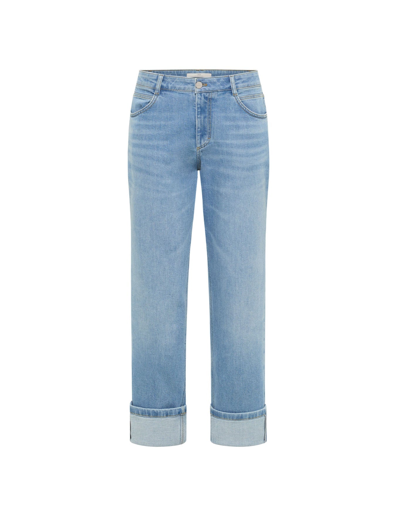 Jean droit à revers LANIUS GOTS Denim Bleu Clair – vue à plat