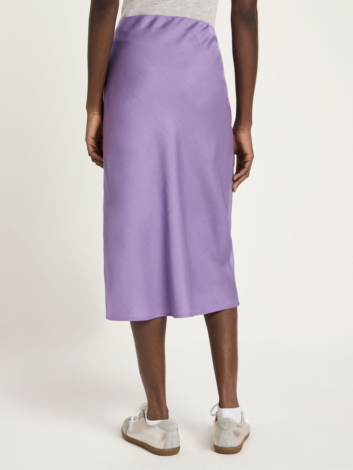 Jupe midi fluide TENCEL LANIUS Brume Violette – vue de dos