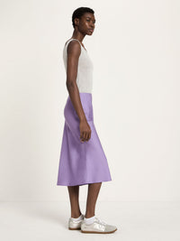 Jupe midi fluide TENCEL LANIUS Brume Violette – vue de profil