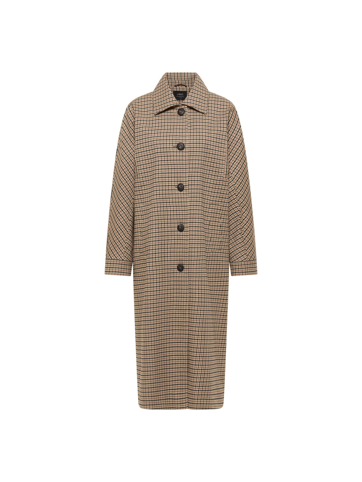 Manteau à carreaux LANIUS Noir & beige – à plat, vue de face