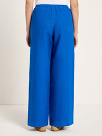 Pantalon en lin bio LANIUS GOTS Bleu Lapis – vue de dos