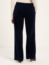 Pantalon Marlene côtelé LANIUS Bleu nuit, poches passepoilées – vue de dos