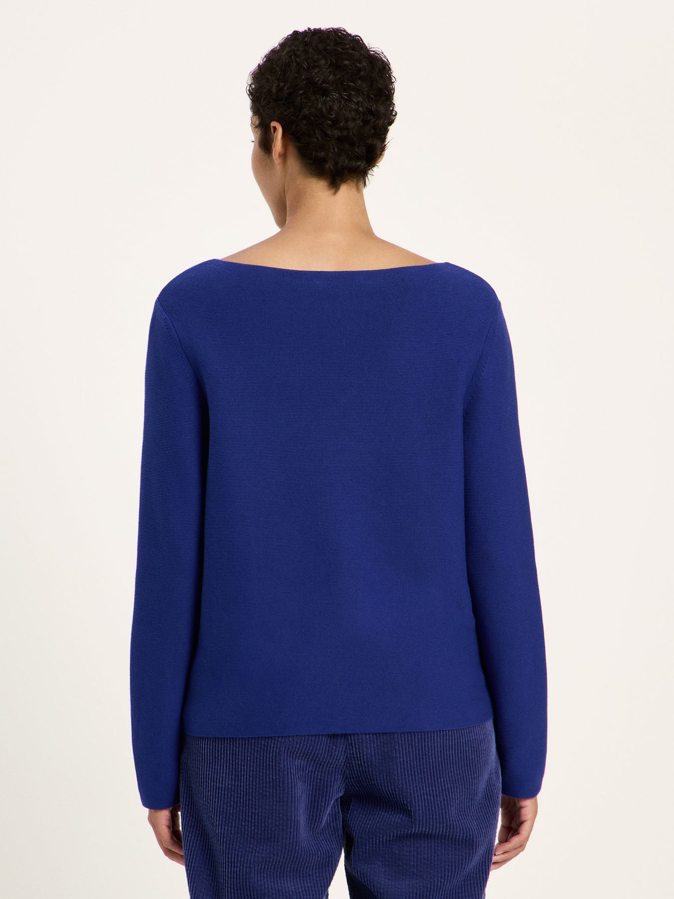 Pull encolure bateau en maille fine LANIUS Violet – vue de dos