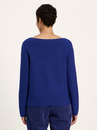 Pull encolure bateau en maille fine LANIUS Violet – vue de dos