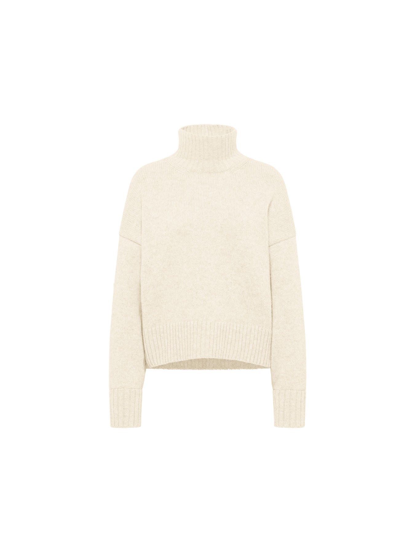 Pull oversize en laine vierge et coton bio LANIUS Blanc cassé – à plat