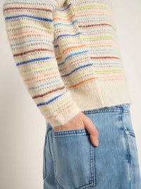Pull rayé mélange alpaga LANIUS Multicolore – détail du tricot