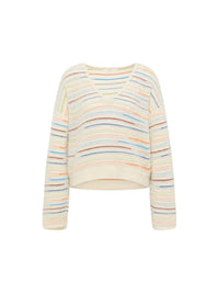 Pull rayé mélange alpaga LANIUS Multicolore – vue de dos