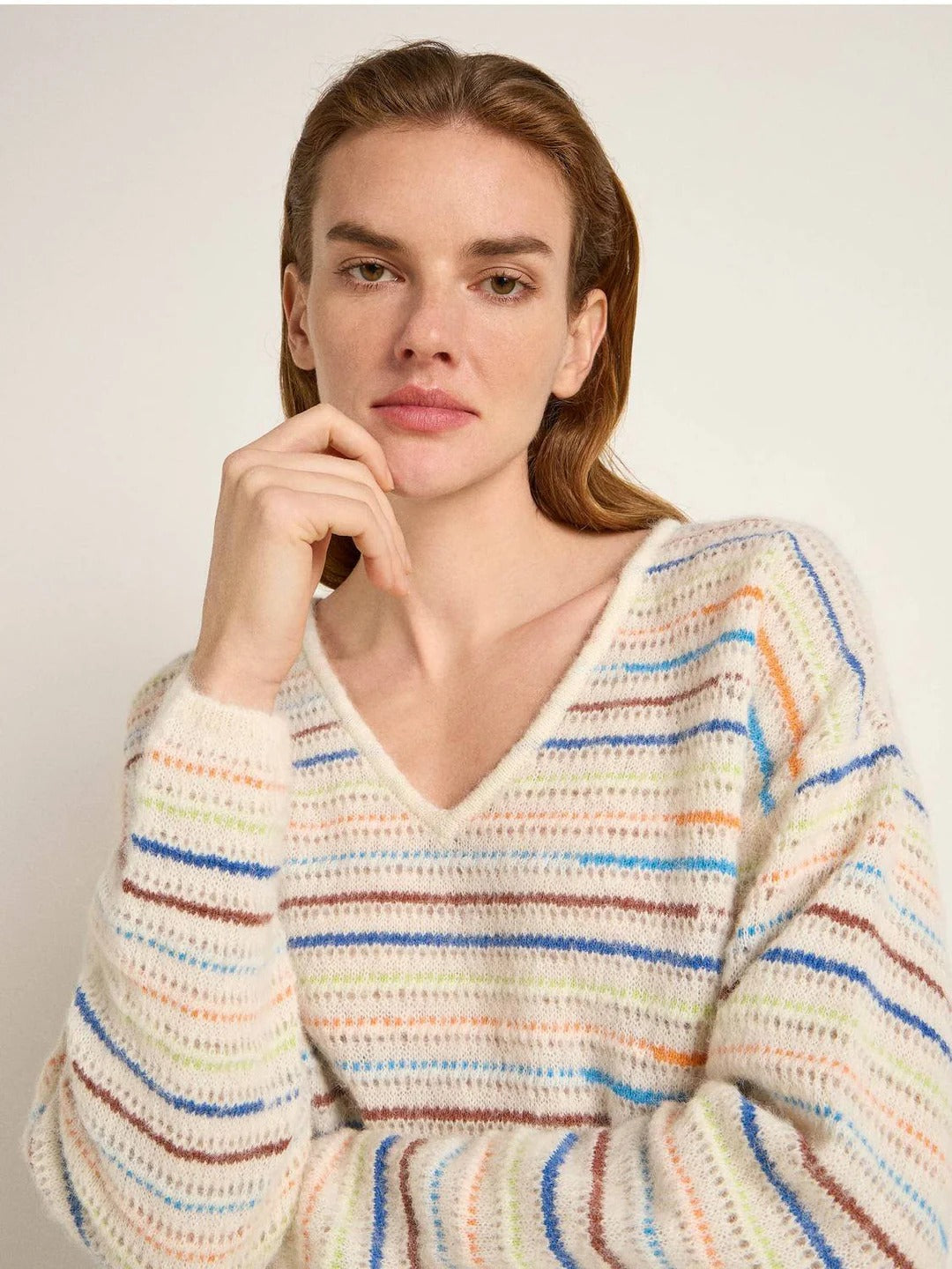 Pull rayé mélange alpaga LANIUS Multicolore – vue de face