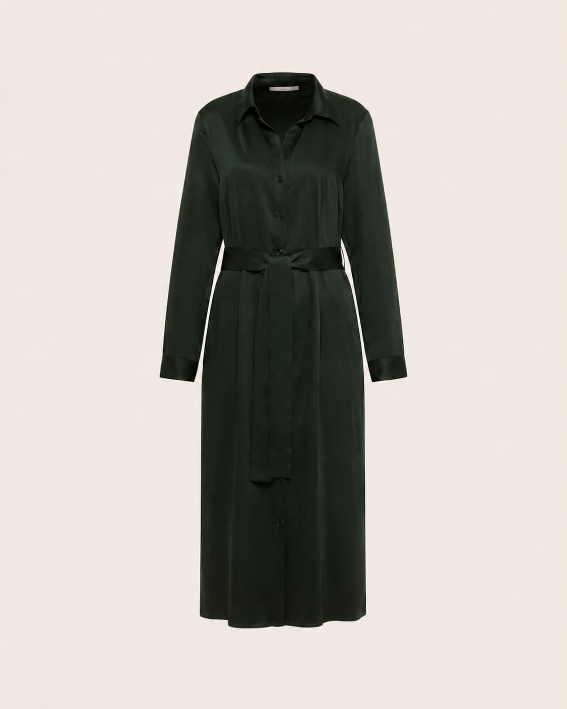 Robe chemise TENCEL LANIUS Vert Forêt – vue à plat