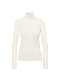 Top col roulé en TENCEL™ LANIUS Crème – à plat