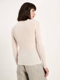 Top col roulé en TENCEL™ LANIUS Crème – vue de dos