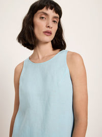 Top sans manches lin bio LANIUS Bleu Ciel – vue de dos