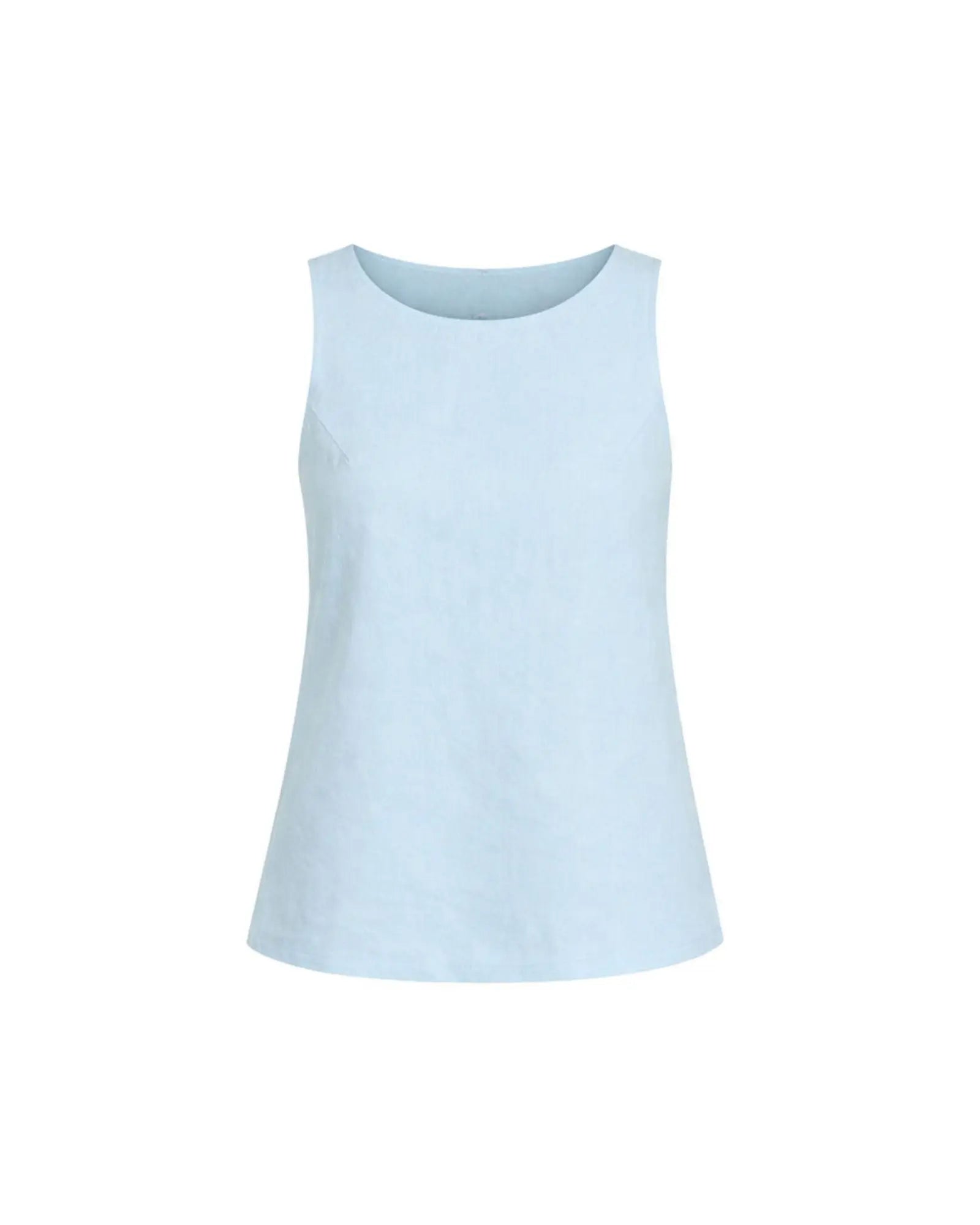 Top sans manches lin bio LANIUS Bleu Ciel – vue de face