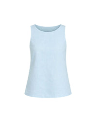 Top sans manches lin bio LANIUS Bleu Ciel – vue de face