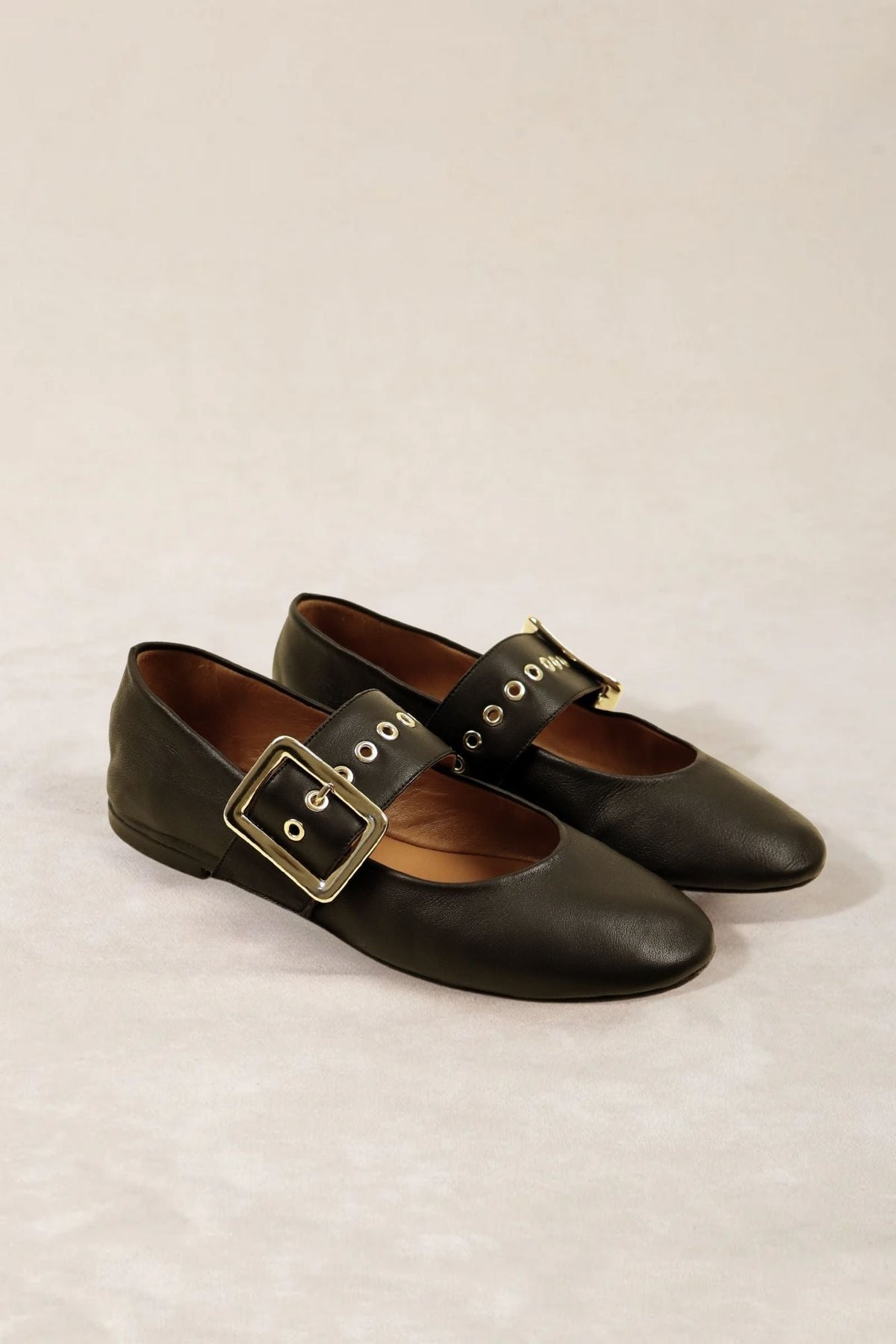 Paire de ballerines Mary Jane MICUIR Danseur de Roche noires – vue de trois quarts